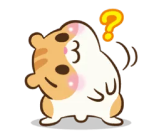 ❓ 仓鼠, 可爱, 问号, 困惑, 动物, 贴纸 telegram sticker