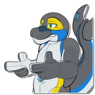 👈 anthropomorphe, furry, requin, dessin animé, personnage telegram sticker
