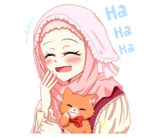 😀 HA
HA
HA kobieta, kreskówka, uśmiech, śmiech, muzułmanin, hidżab telegram sticker