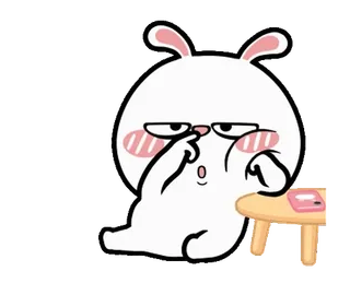 👃 kelinci, kartun, lucu, emoji, stiker, lucu telegram sticker