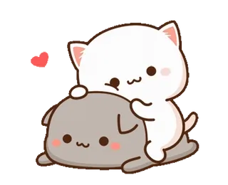 😘 gatto, cane, carino, animale, kawaii, animale domestico, cartone animato telegram sticker