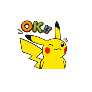 👌 Pikachu OK!! pokemon, pikachu, ok, ok, desenho animado, anime, fofo whatsapp sticker