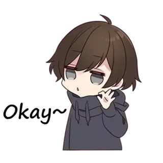 👌 Okay~ anime, manga, boy, cute, okay, agreement telegram sticker