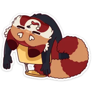😩 레서판다, 귀여운, 졸린, 지친, 게으른, 동물, 만화 telegram sticker