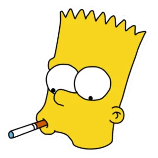 🚬 Bart Simpson The Simpsons cartoon, smoking, cigarette, bart simpson, the simpsons, animation telegram sticker