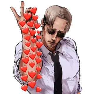❤️ Zeke Yeager Attack on Titan Аниме, Манга, Сердце, Любовь, Персонаж, Улыбающийся, Зик, Стикер, Аниме стикер, Атака титанов telegram sticker
