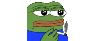 🚬 Pepe the Frog pepe, rana, fumare, meme, triste telegram sticker