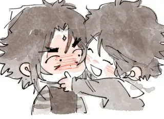 🌟 Anime, Umarmung, Freundschaft, Cartoon, Süß telegram sticker