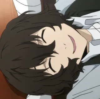 ✨ Osamu Dazai Bungo Stray Dogs อนิเมะ, Bungo Stray Dogs, โอซามุ ดาไซ, ตัวละคร, ยิ้ม, ผู้ชาย telegram sticker