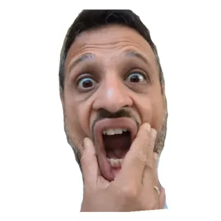 😱 impactado, hombre, cara, sorprendido, expresión, emocional telegram sticker