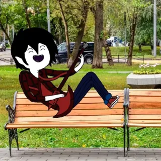 😋 Marceline Adventure Time アニメ, 吸血鬼, ギター, アドベンチャー・タイム, マーセリン, 音楽 telegram sticker