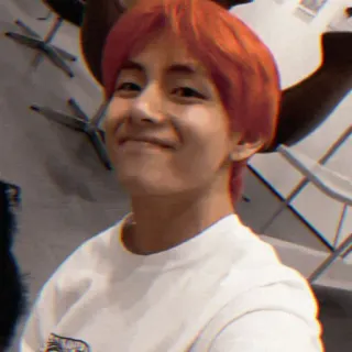 🖇️ V 韩流, v, bts, 偶像, 歌手, 橙色头发 telegram sticker