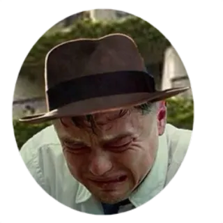 😭 llorando, triste, emocional, molesto, hombre, sombrero telegram sticker