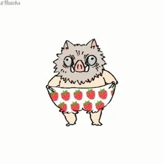 😐 Inosuke Hashibira Demon Slayer anime, demon slayer, inosuke hashibira, character, strawberry, funny telegram sticker