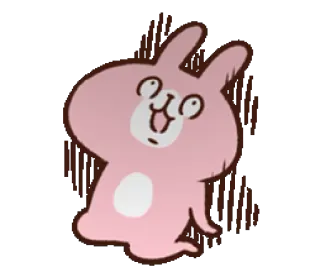 😱 konijn, cartoon, schattig, roze, dier whatsapp sticker