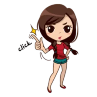 👌 Dessin animé, Fille, Doigt d'honneur, Offensant whatsapp sticker