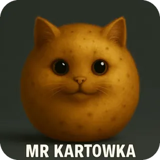 🥔 MR KARTOWKA แมว, มันฝรั่ง, คาวาอิ, คุณคาร์ทอฟก้า, ตลก, น่ารัก, อาหาร whatsapp sticker