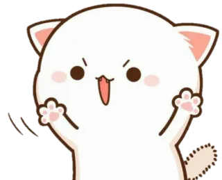 😆 gato, pegatina, lindo, dibujos animados, animal, kawaii whatsapp sticker