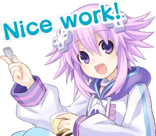 👍 Nice work! Anime, Personagem, Menina, Positivo whatsapp sticker