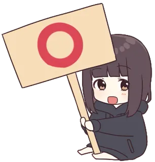 🆗 Anime, Chibi, Lindo, Círculo, Aprobación, Signo telegram sticker