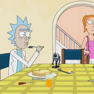 🛸 Rick Sanchez Rick and Morty rick and morty, cartoon, animation für erwachsene, science fiction, pfannkuchen telegram sticker