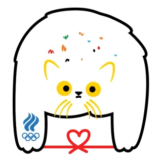 ❤️ Katze, Aufkleber, süß, Herz, Schleife, Olympisches Symbol telegram sticker
