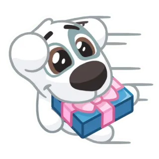 🎁 dog, gift, present, cartoon, cute, puppy, celebration telegram sticker