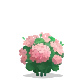 🌲 bloem, hortensia, roze, plant, struik telegram sticker