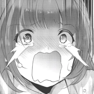 😫 Anime, Mangá, Chorando, Triste, Emocional, Desenho animado telegram sticker