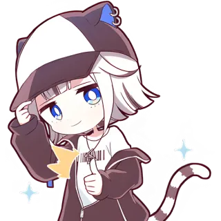 👍 Anime, Girl mèo, Kawaii, Dễ thương, Sticker, Manga telegram sticker