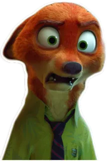 😮 Nick Wilde Zootopia Nick Wilde, Zootopia, fox, disney, animated, character telegram sticker