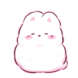 😶‍🌫️ 귀여운, 카와이, 동물, 만화, 토끼, 분홍색, 폭신한 telegram sticker