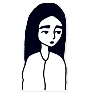 😔 Frau, Person, Illustration, Porträt, Aufkleber whatsapp sticker