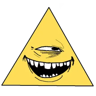 🌝 triangle, face, one eye, geometric, meme whatsapp sticker