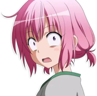 😨 ragazza anime, capelli rosa, cartone animato, personaggio, carino, manga telegram sticker