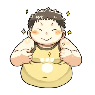 😀 cute, happy, sparkle, yellow, tank top telegram sticker