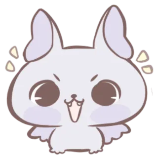 🍒 Anime, Lindo, Dibujo animado, Pegatina, Animal, Conejo telegram sticker