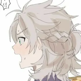 🍂 Albedo Genshin Impact 애니메이션, 비디오 게임, 원신, 알베도, 충격, 놀람, 표정 telegram sticker