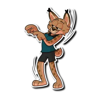 🕺 рысь, антро, танцы, мультик, животное, фурри, антропоморфный telegram sticker