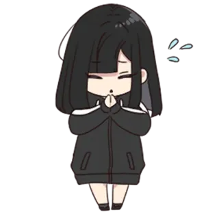 🦄 Anime, Chibi, Garota, Fofa, Implorando, Suplicando, Garota anime telegram sticker