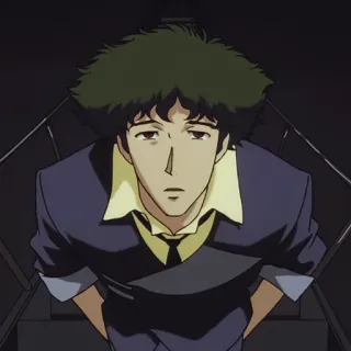🚬 Spike Spiegel Cowboy Bebop Anime, Cowboy Bebop, Spike Spiegel, Anime anos 90, Retro, Espaço, Caçador de recompensas whatsapp sticker