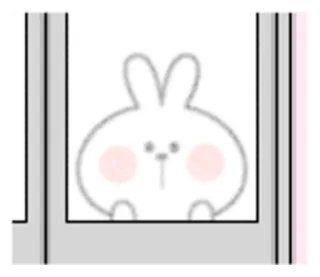 😔 Hase, niedlich, Tier, Cartoon, kawaii whatsapp sticker