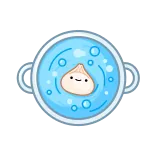 😉 Desenho animado, Comida, Fofo, Alho, Sopa, Kawaii, Cozinhar telegram sticker