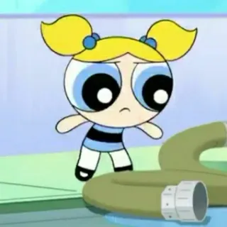 🎀 Bubbles Powerpuff Girls kartun, gelembung, The Powerpuff Girls, animasi telegram sticker