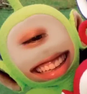 😁 Laa-Laa Teletubbies Teletubbies, Laa-Laa, Meme, Divertente, Spaventoso telegram sticker