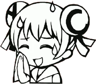 😓 anime, character, cartoon, emotion, sweat, expression telegram sticker
