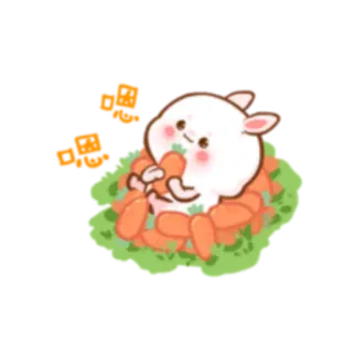 👌 królik, zajączek, marchewka, słodkie, zwierzę, jedzenie whatsapp sticker