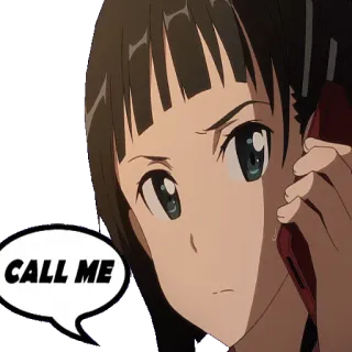 📱 CALL ME anime, call, phone, girl, speech bubble telegram sticker