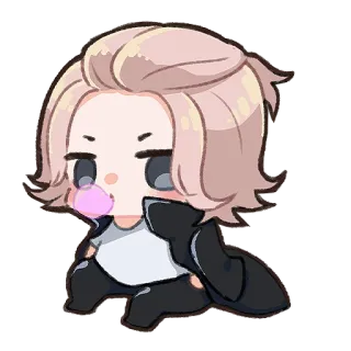 😒 Chibi, Anime, Kẹo cao su, Dễ thương, Hoạt hình telegram sticker
