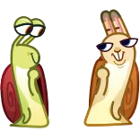 😏 蜗牛, 兔子, 碰拳, 友谊, 卡通, 动物 telegram sticker